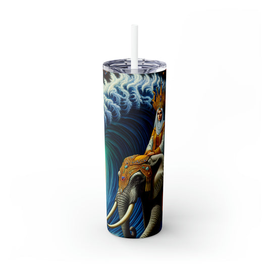 "The Wondrous Ride" - The Alien Maars® Skinny Tumbler with Straw 20oz Surrealism Style