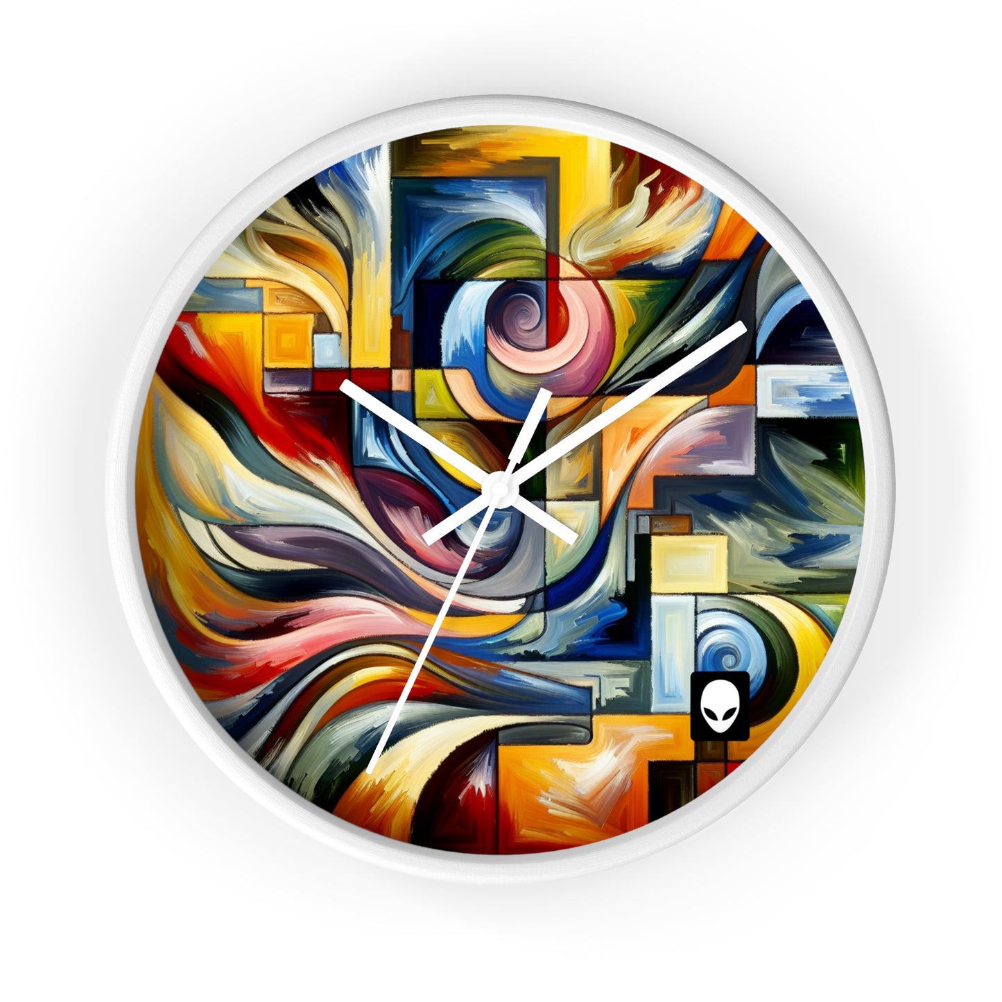 "Une tension de formes" - L'horloge murale Alien de style expressionnisme abstrait