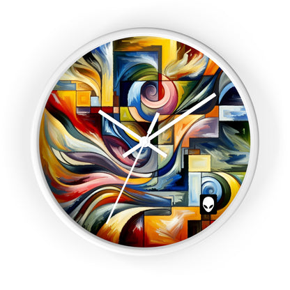 "Une tension de formes" - L'horloge murale Alien de style expressionnisme abstrait