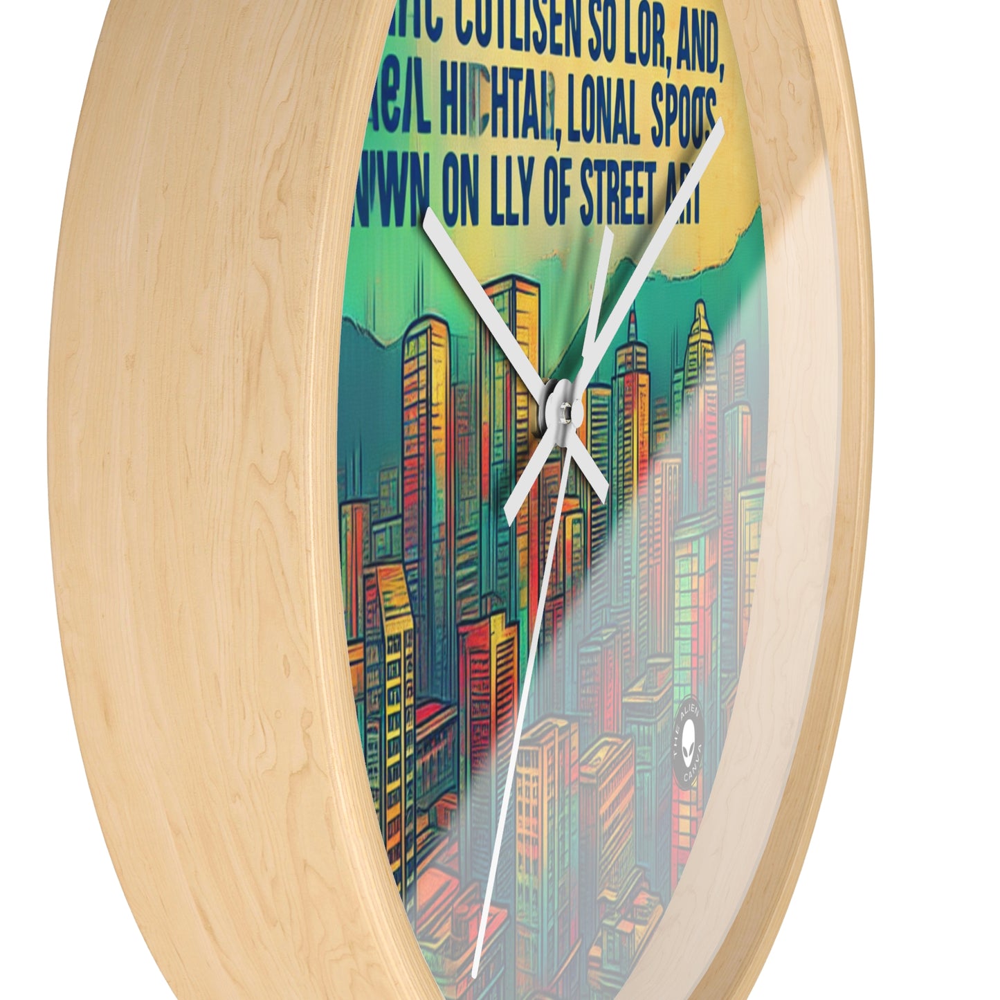 "Urban Myth: The Vibrant Street Art Fusion" - The Alien Wall Clock Street Art