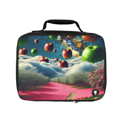 "Apple Sky and Pink Flower Carpet: A Surreal Landscape"- The Alien Lunch Bag