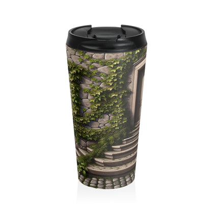 "Trompe-L'oeil Ivy Wall" - The Alien Stainless Steel Travel Mug Trompe-l'oeil