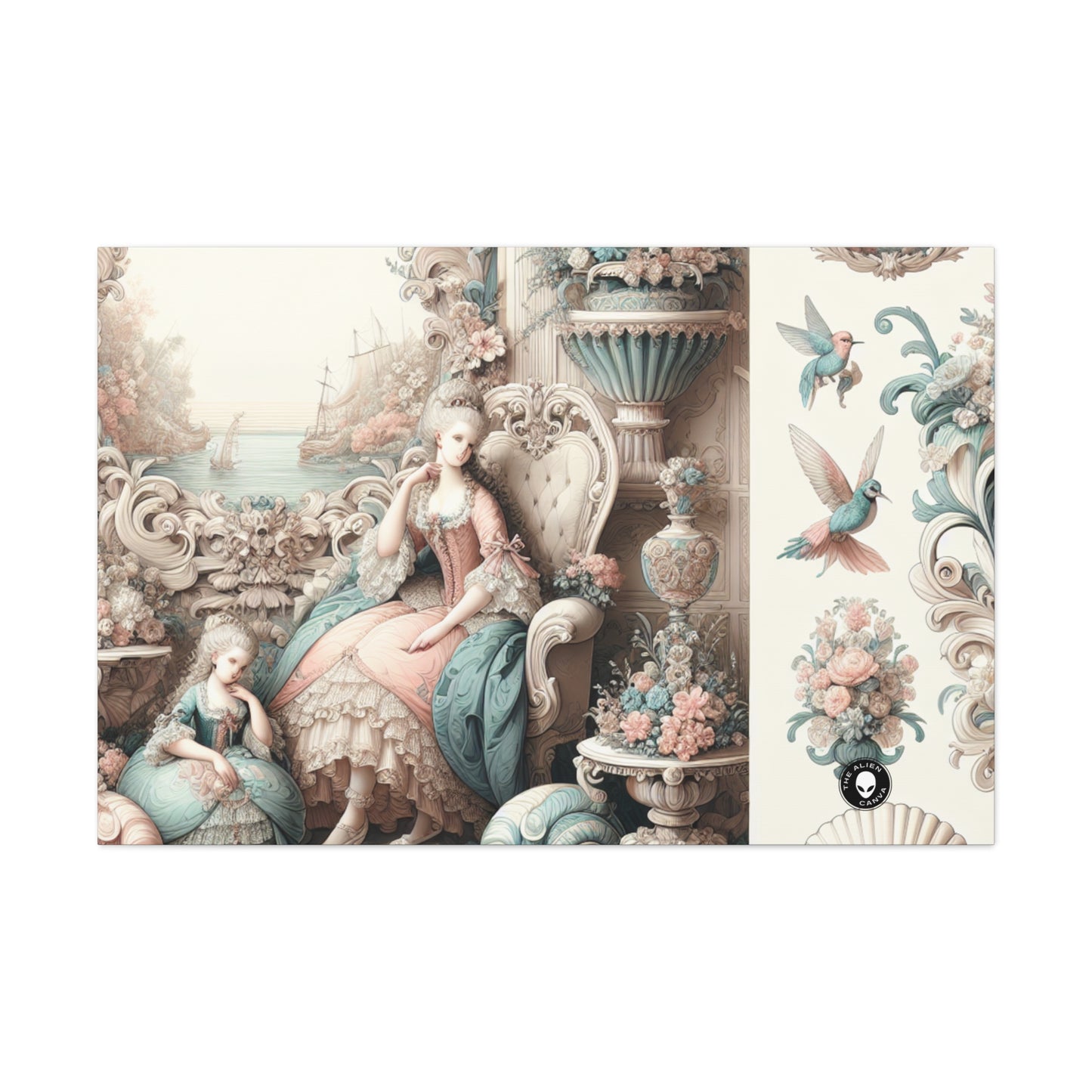 "Enchantment in Pastel Gardens: Rococo Fairy Princess" - The Alien Canva Rococo