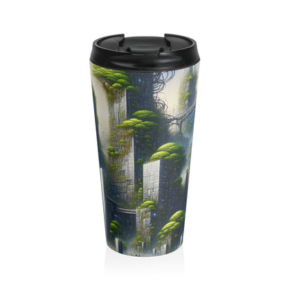 "Biodome Cityscape" - The Alien Stainless Steel Travel Mug