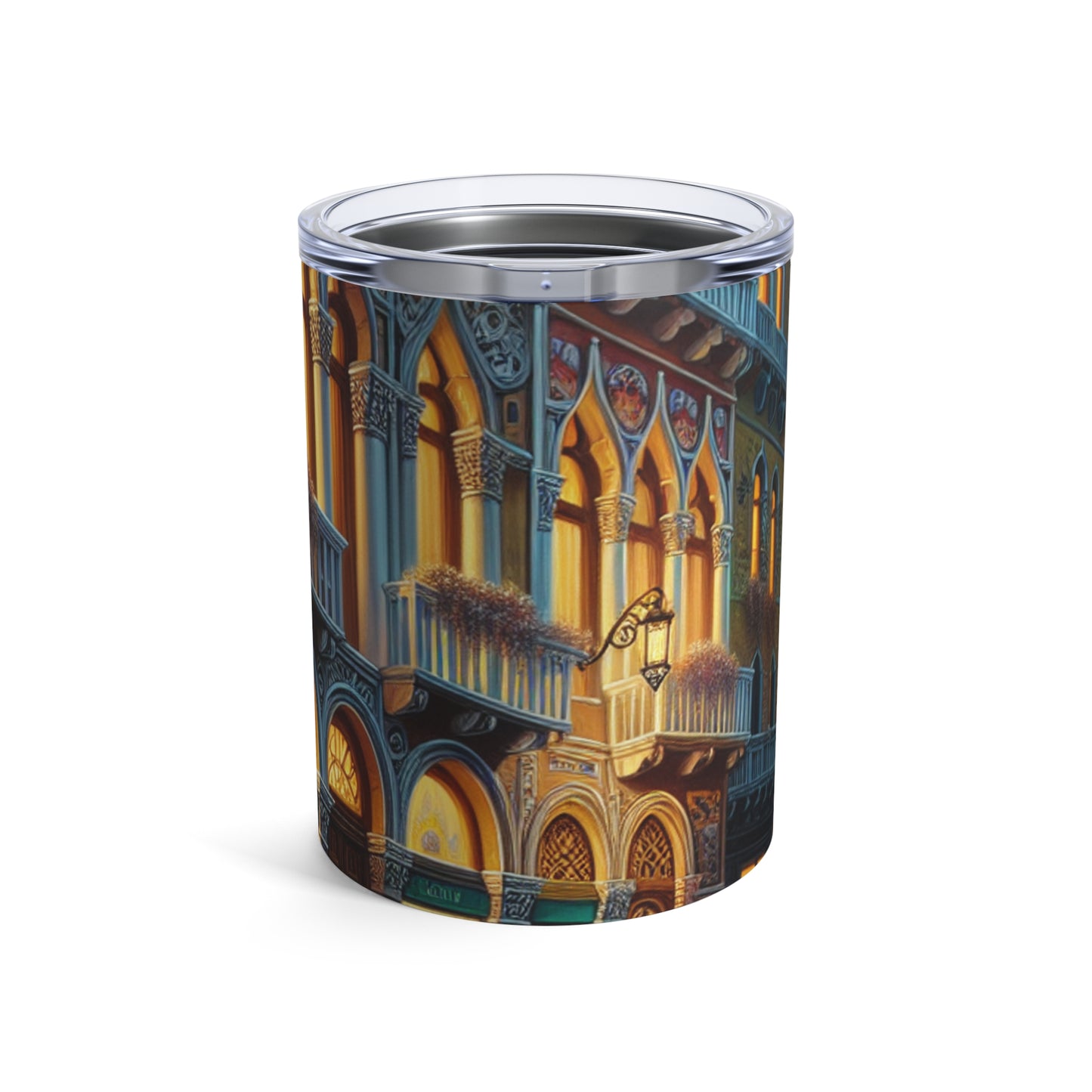 "Noche veneciana: una escena callejera luminosa" - The Alien Tumbler 10oz Venetian School