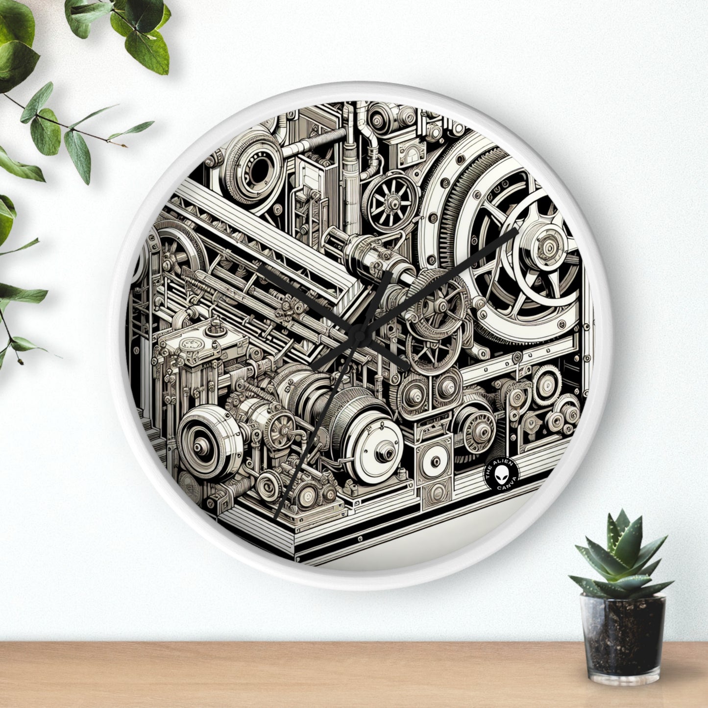 "Urban Precision: Ciudad moderna al atardecer" - El reloj de pared alienígena Precisionismo