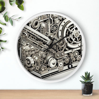 "Urban Precision: Ciudad moderna al atardecer" - El reloj de pared alienígena Precisionismo