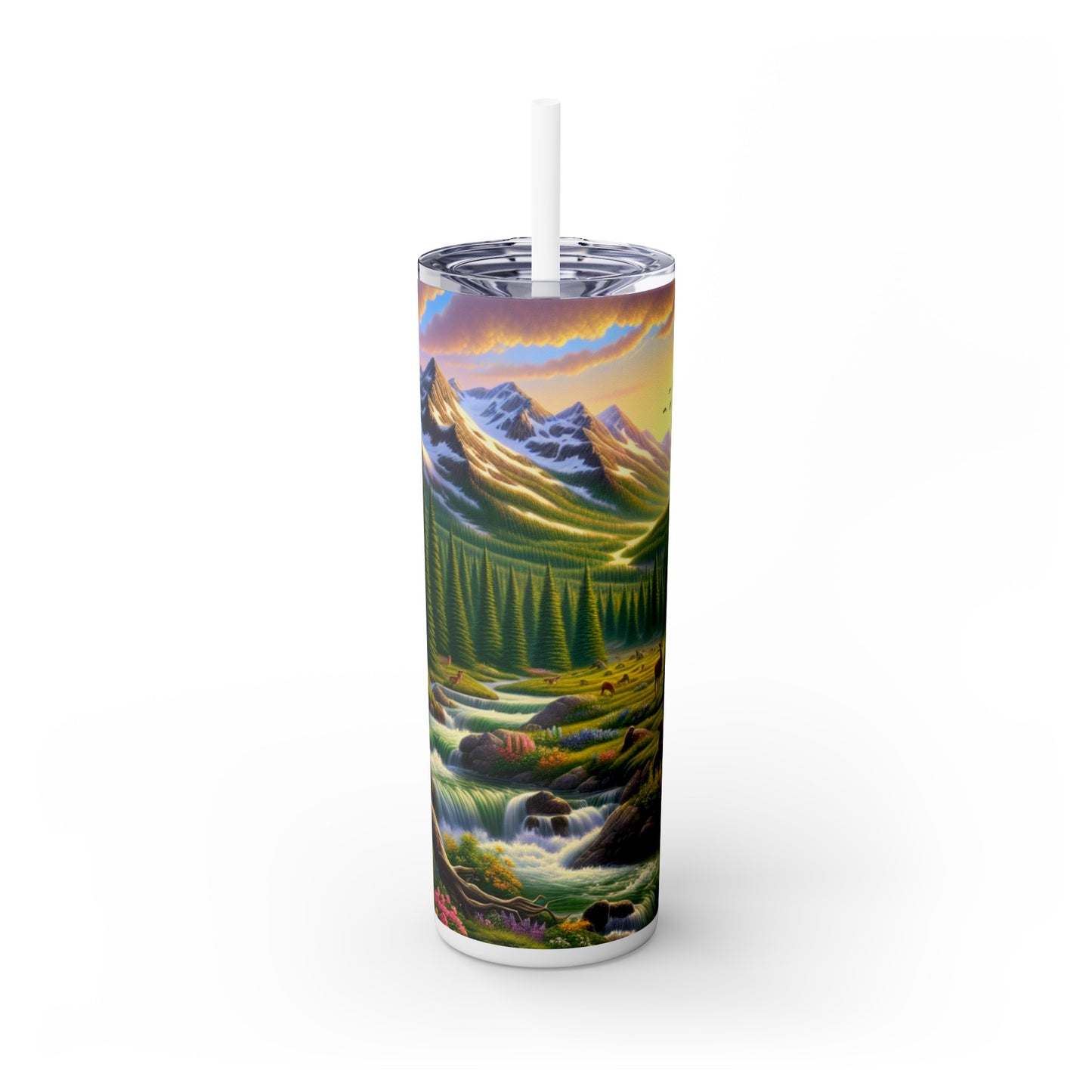 "Réalisme soulful : capturer les émotions dans le portrait" - The Alien Maars® Skinny Tumbler with Straw 20oz Realism