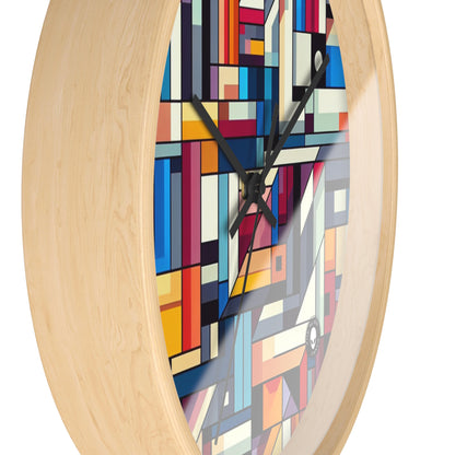 "Futuristic Cityscape: A Geometric Perception" - The Alien Wall Clock Hard-edge Painting