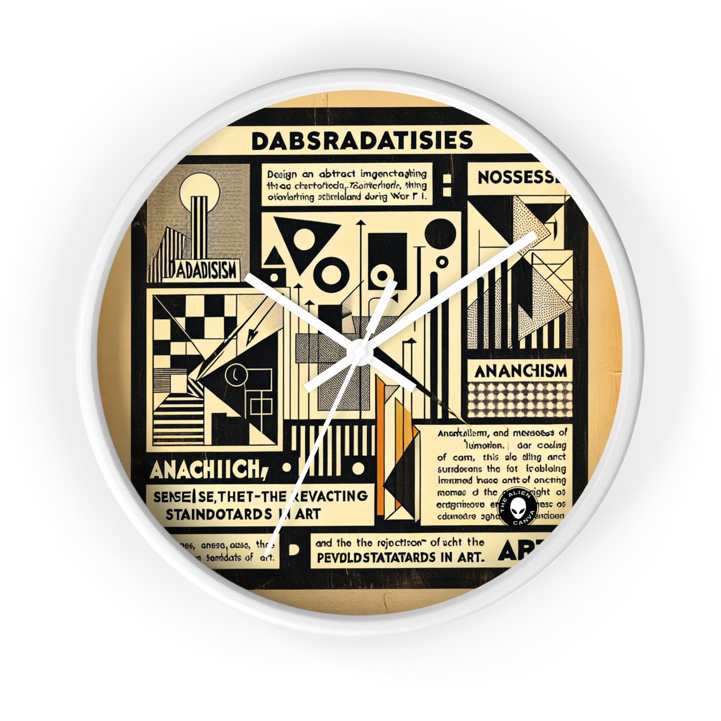 "Dadaist Dreamscape: A Surreal Digital Collage Ensemble" - El reloj de pared alienígena dadaísmo