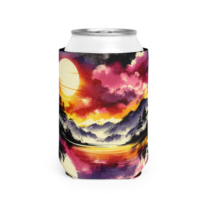 "Una sinfonía de puesta de sol en colores pastel" - La pintura de lavado de tinta con funda de Alien Can Cooler