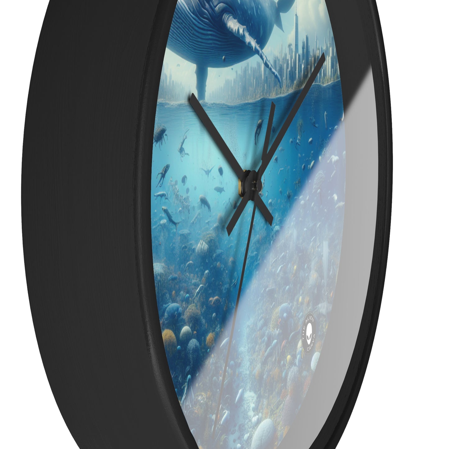 "Whale City: A Surreal Underwater Wonderland" - The Alien Wall Clock