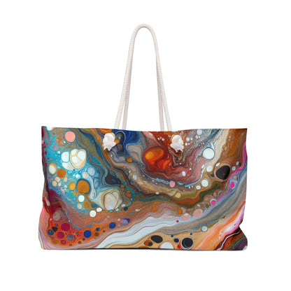 "Couleurs cosmiques : création d'une coulée acrylique fascinante inspirée des nébuleuses célestes" - The Alien Weekender Bag Acrylique Pouring