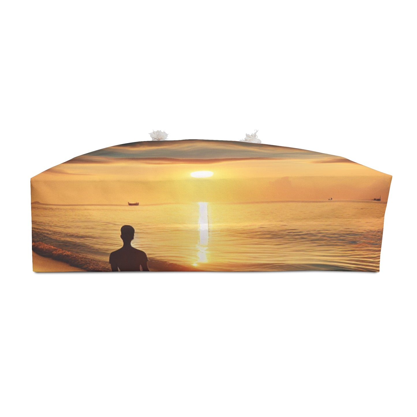 "A Stroll Along the Beach at Sunset" - The Alien Weekender Bag Photorealism Style