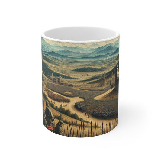 "Minerva sur le champ de bataille de la Renaissance" - La tasse en céramique extraterrestre 11oz Art de la Renaissance