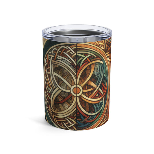 "Metamorphic Threads: Exploring Transformation through Celtic Knot Art" - The Alien Tumbler 10oz Celtic Art