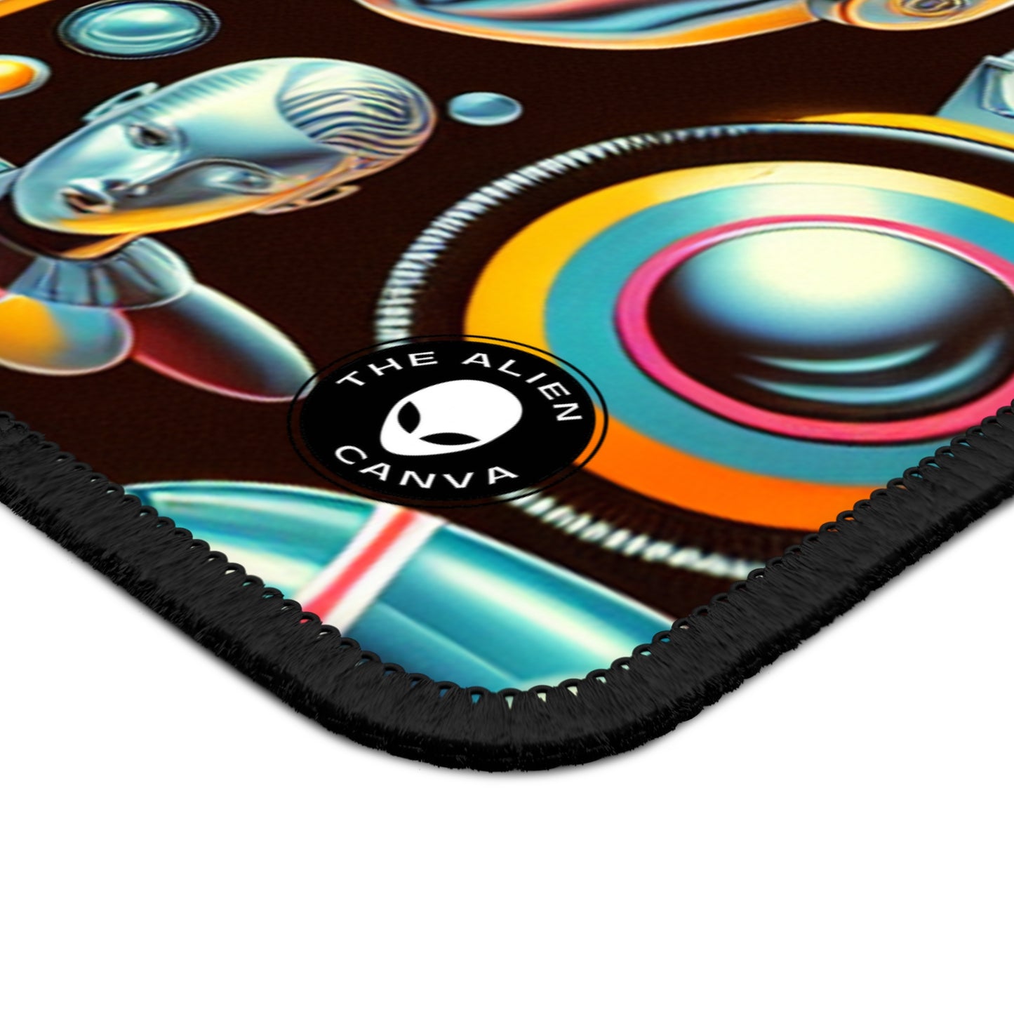 "Neon Deco: A Retro-Futuristic Utopia" - The Alien Gaming Mouse Pad Retro-futurism