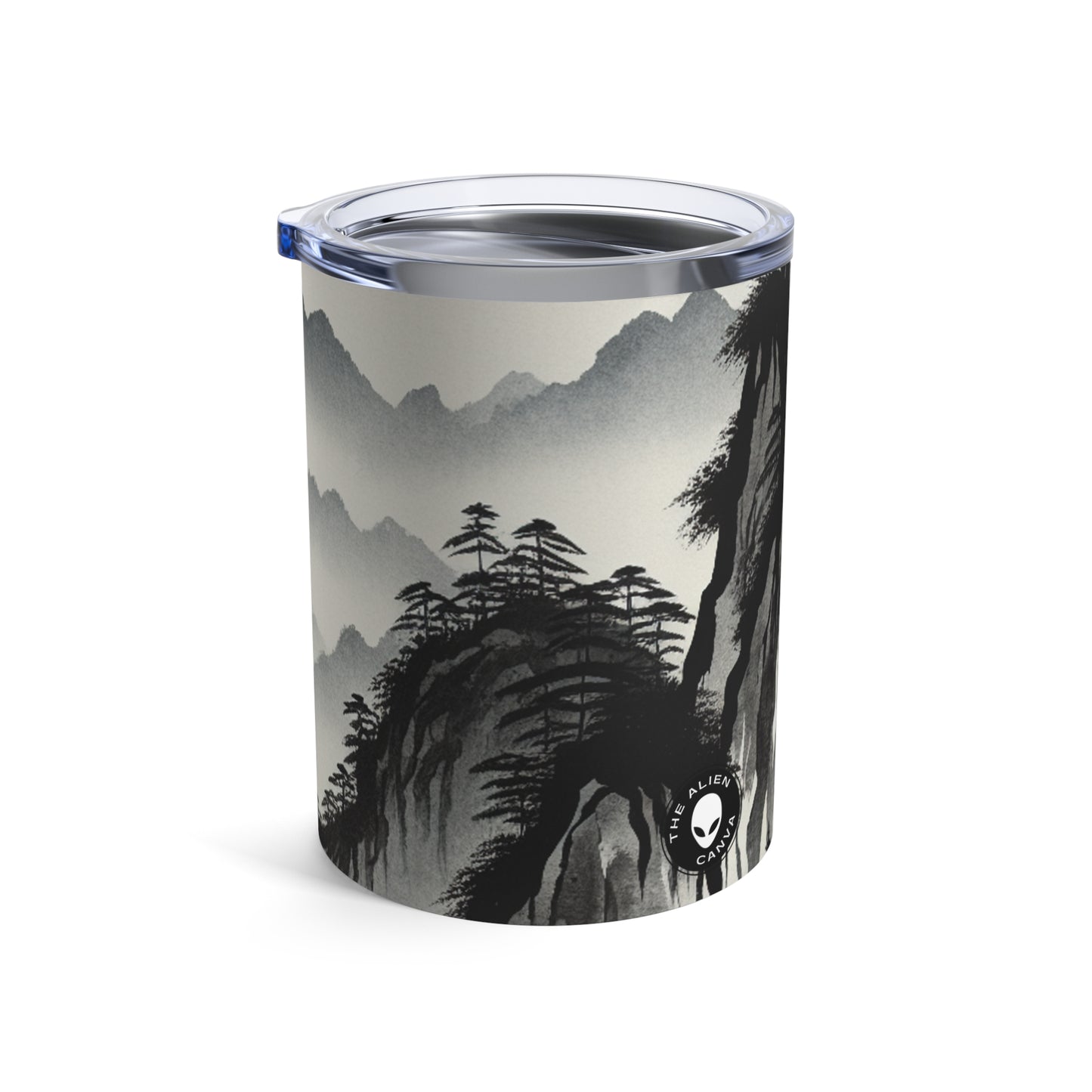 « Encre harmonieuse : capturer la tranquillité d'un jardin zen » - The Alien Tumbler 10oz Ink Wash Painting