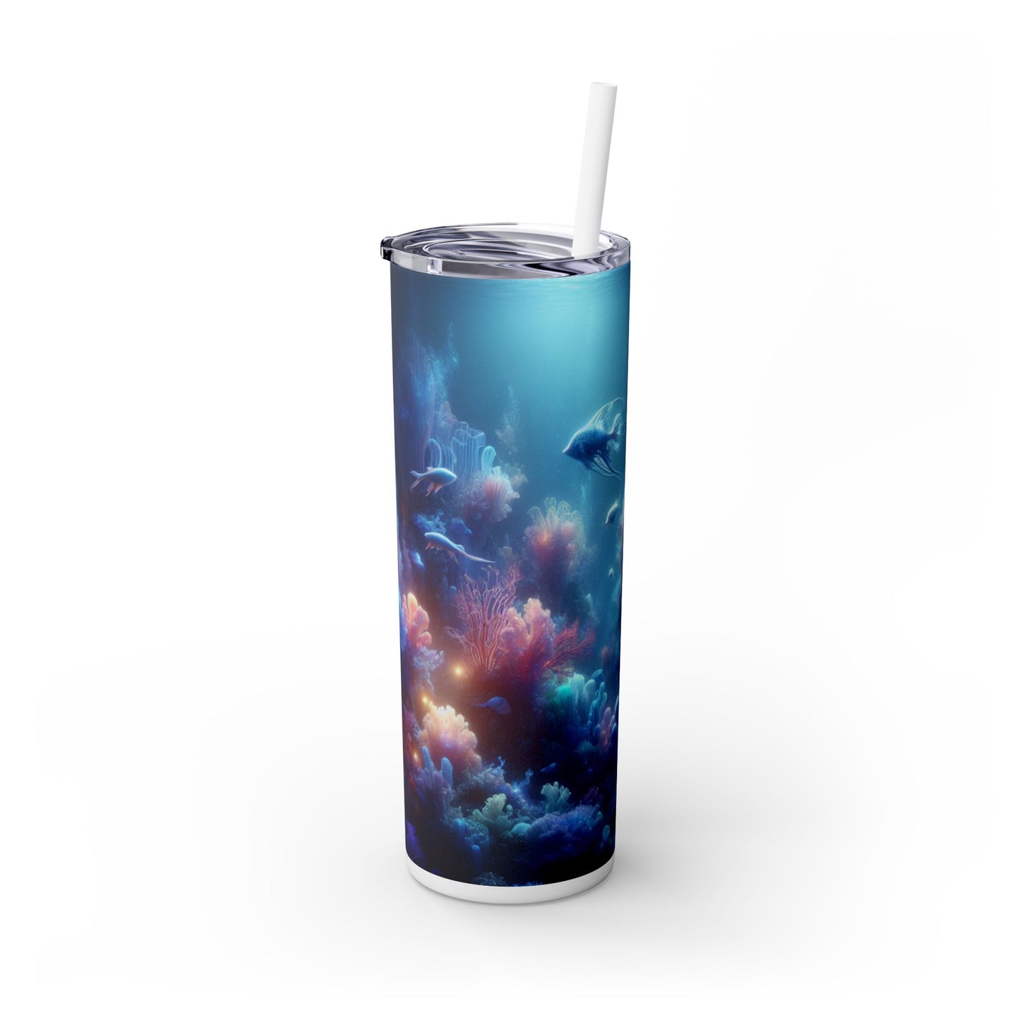 « Coral Fantasia : un délice sous-marin de rêve » - Le verre fin Alien Maars® avec paille 20 oz