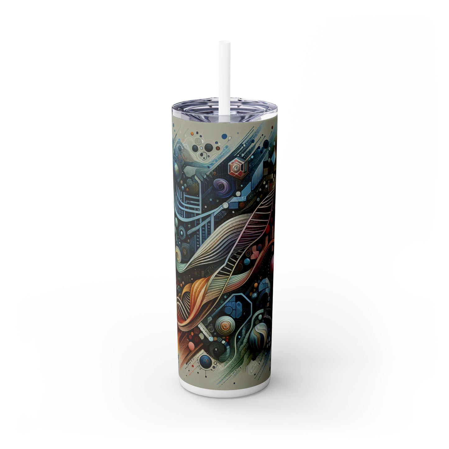 "Bio-Futurism: Butterfly Wing Inspired Art" - The Alien Maars® Skinny Tumbler with Straw 20oz Bio Art