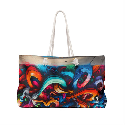 "Urban Vibe: A Graffiti Cityscape" - The Alien Weekender Bag Graffiti Art