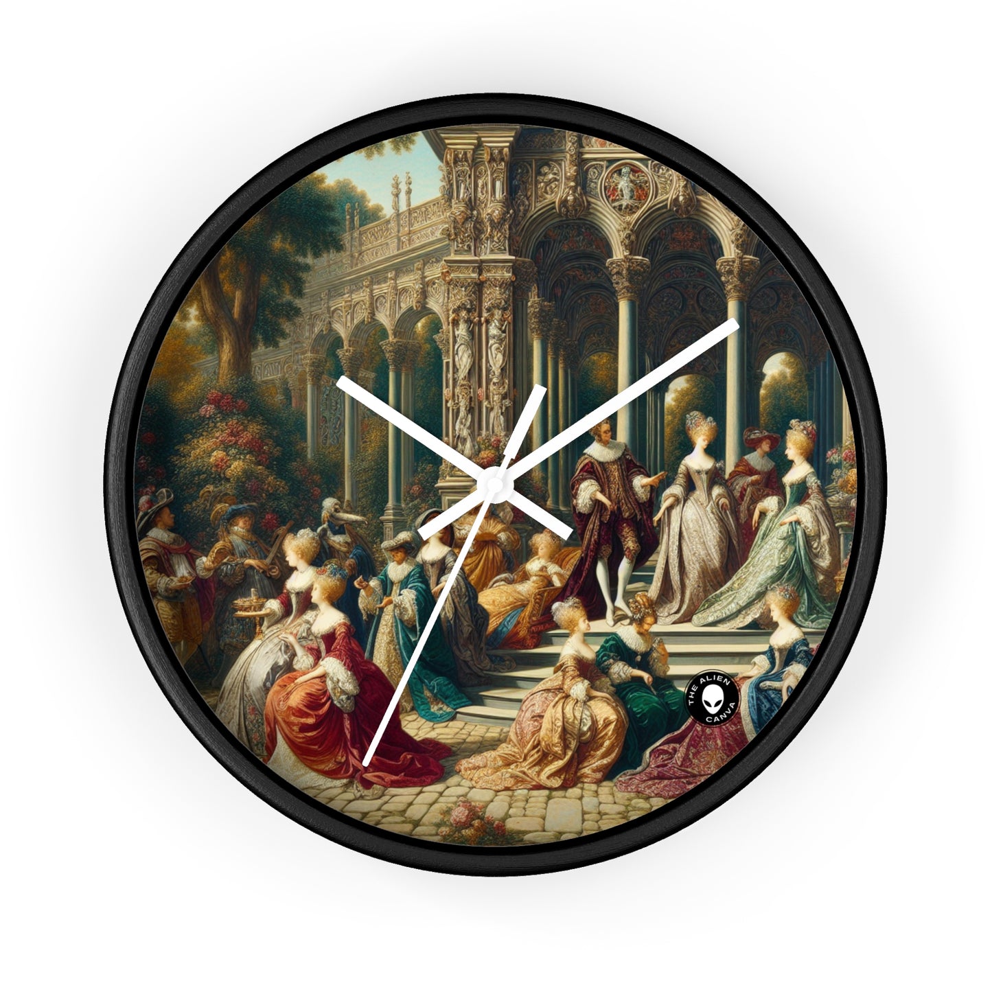 "Elegancia real: un retrato de jardín de inspiración gótica" - The Alien Wall Clock International Gothic