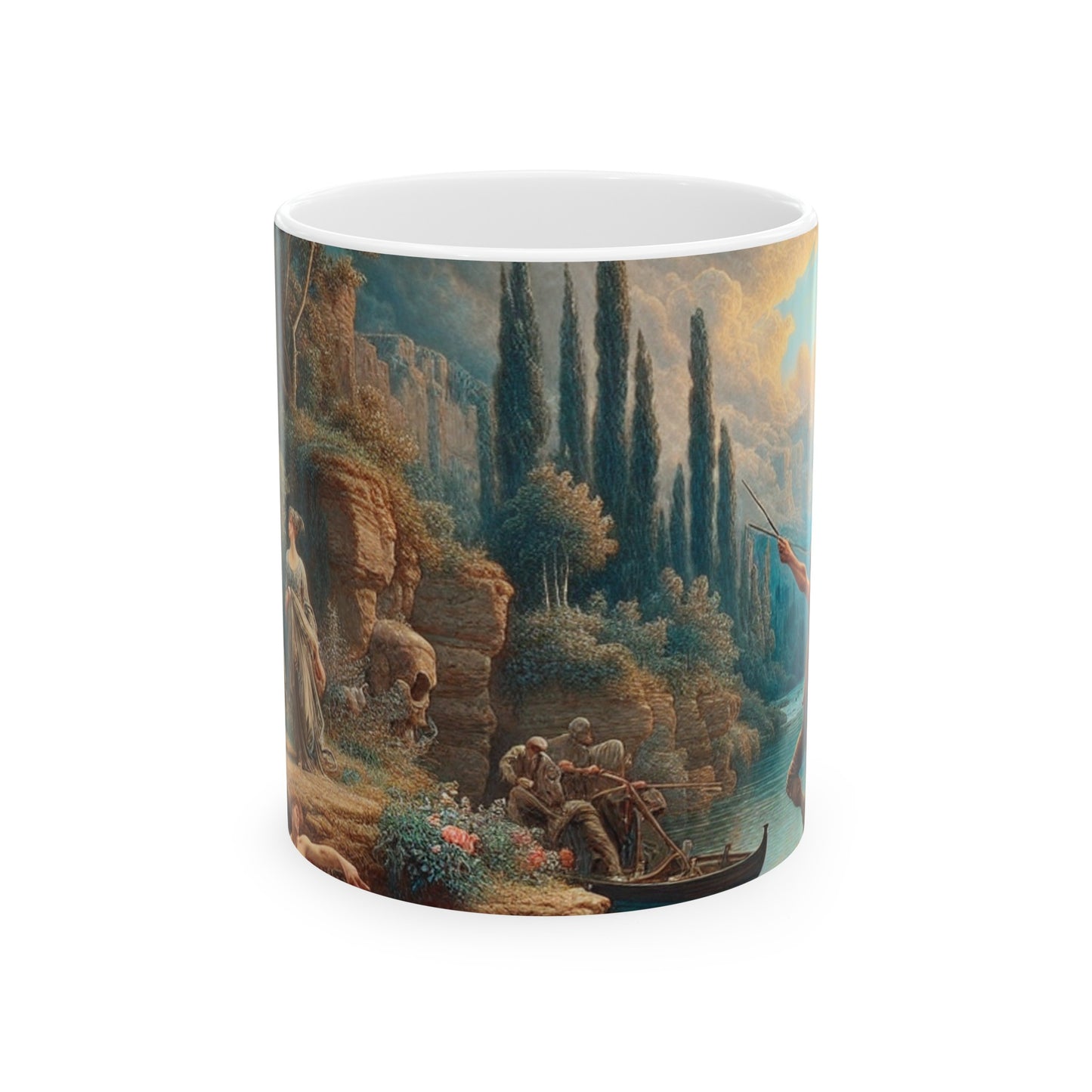 "Sunset Serenade: Un paysage romantique" - La tasse en céramique Alien 11oz Romantisme