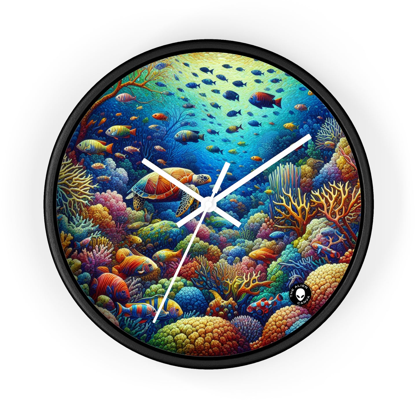 "Marine Paradise: Colorful Coral Reef Wildlife" - The Alien Wall Clock