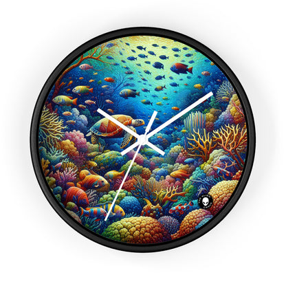 "Marine Paradise: Colorful Coral Reef Wildlife" - The Alien Wall Clock