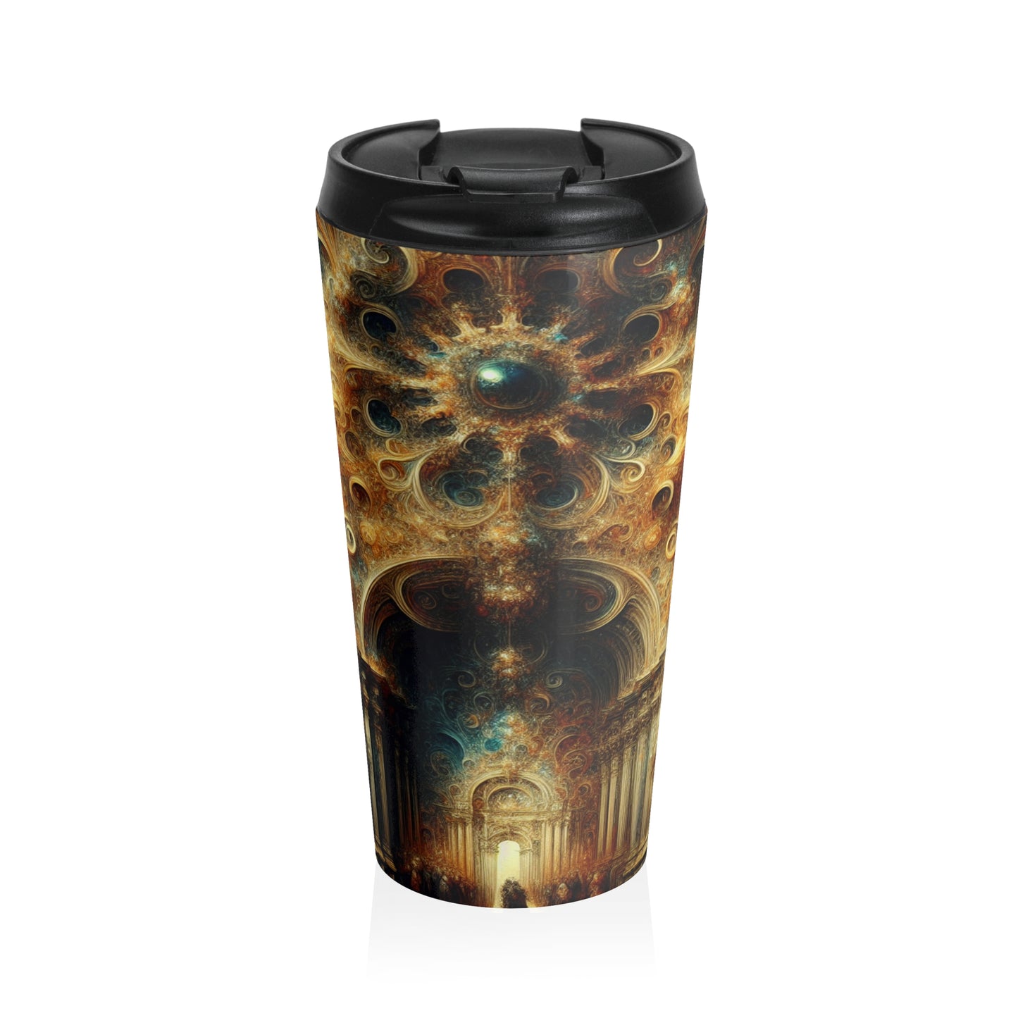 "Opulent Feasting: A Baroque Banquet" - The Alien Stainless Steel Travel Mug Baroque