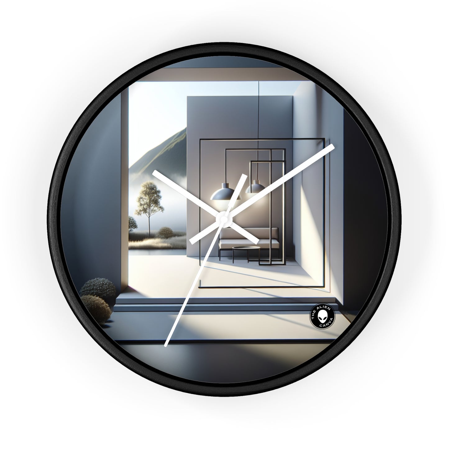 "Monochrome Equilibrium: A Minimalist Exploration of Balance" - The Alien Wall Clock Minimalism