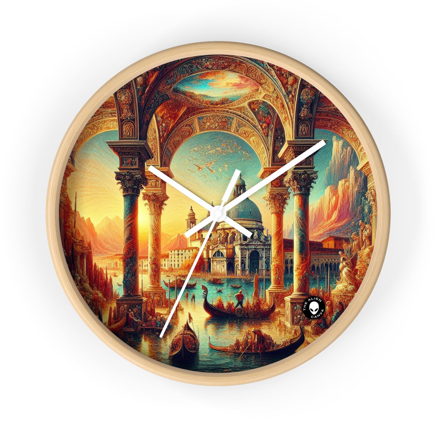 Venetian Dreams: A Fantastical Twist on the Famous Canals - The Alien Wall Clock Venetian School