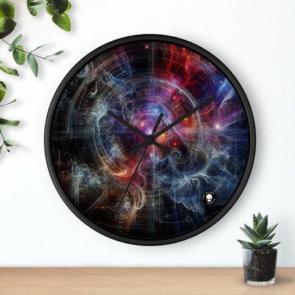 "La metrópolis de neón de la naturaleza: una fusión surrealista de tecnología y vegetación" - The Alien Wall Clock Digital Art