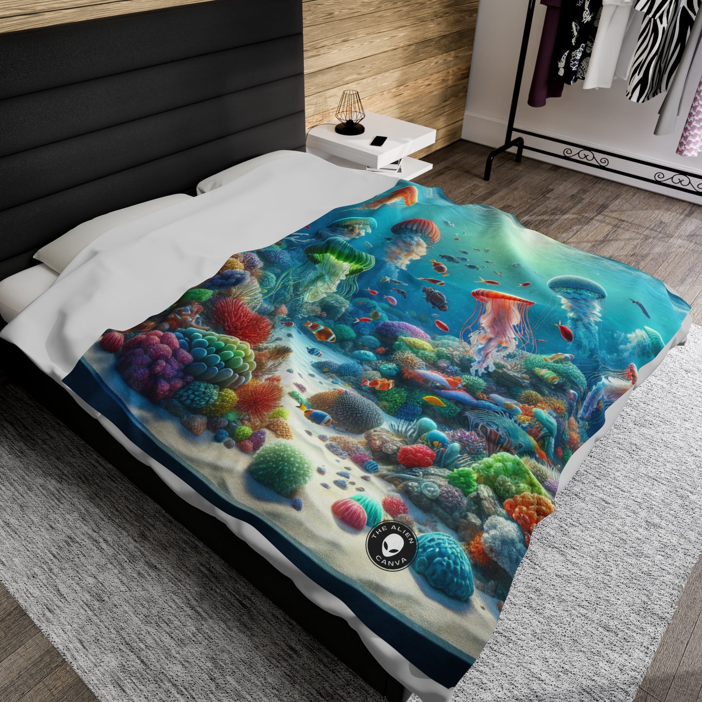 "Jellyfish Fantasy" - The Alien Velveteen Plush Blanket