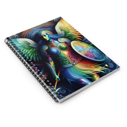 "Lionhearted Warrior Goddess: A Celtic-Inspired Artwork" - The Alien Spiral Notebook (Ruled Line) Celtic Art