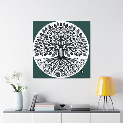 "Modern Woodcut Family Tree" - The Alien Canva Woodcut Printing