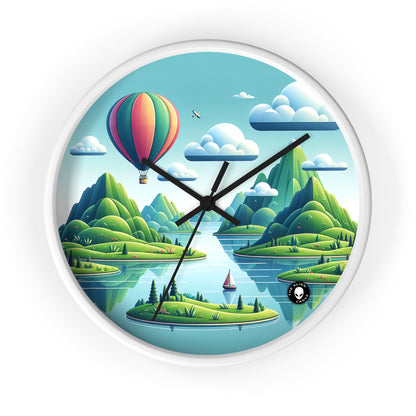 "Tranquil Skies: Hot Air Balloon Adventure" - The Alien Wall Clock