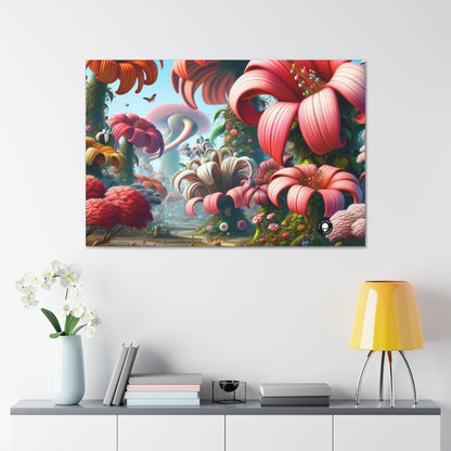 « Jardin fantaisiste : grandes fleurs et petites créatures » - The Alien Canva