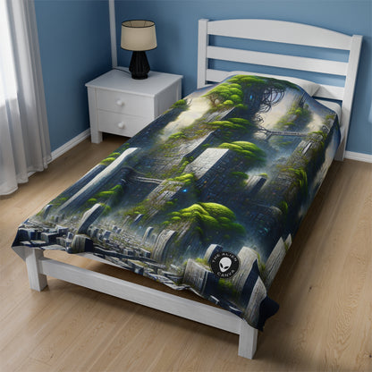 "Biodome Cityscape" - La couverture en peluche Alien Velveteen