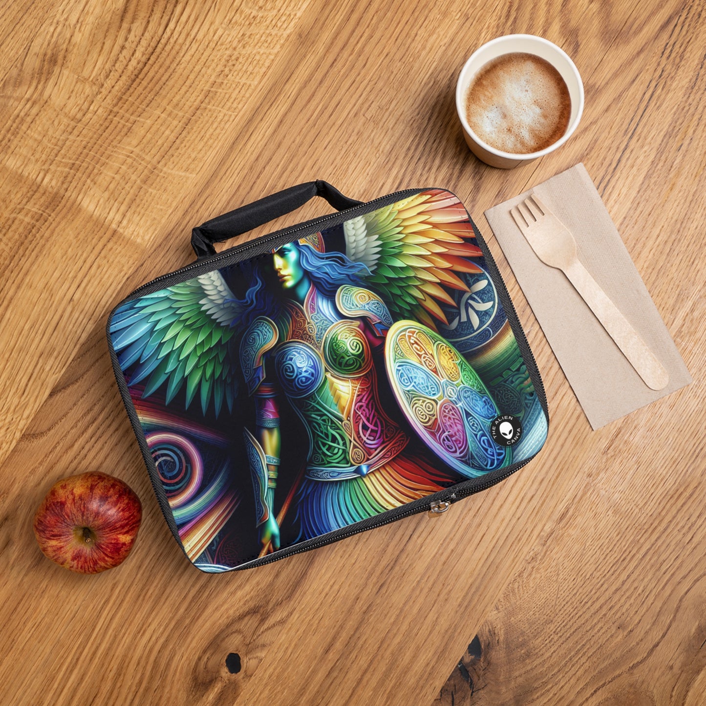 "Lionhearted Warrior Goddess: A Celtic-Inspired Artwork" - The Alien Lunch Bag Celtic Art