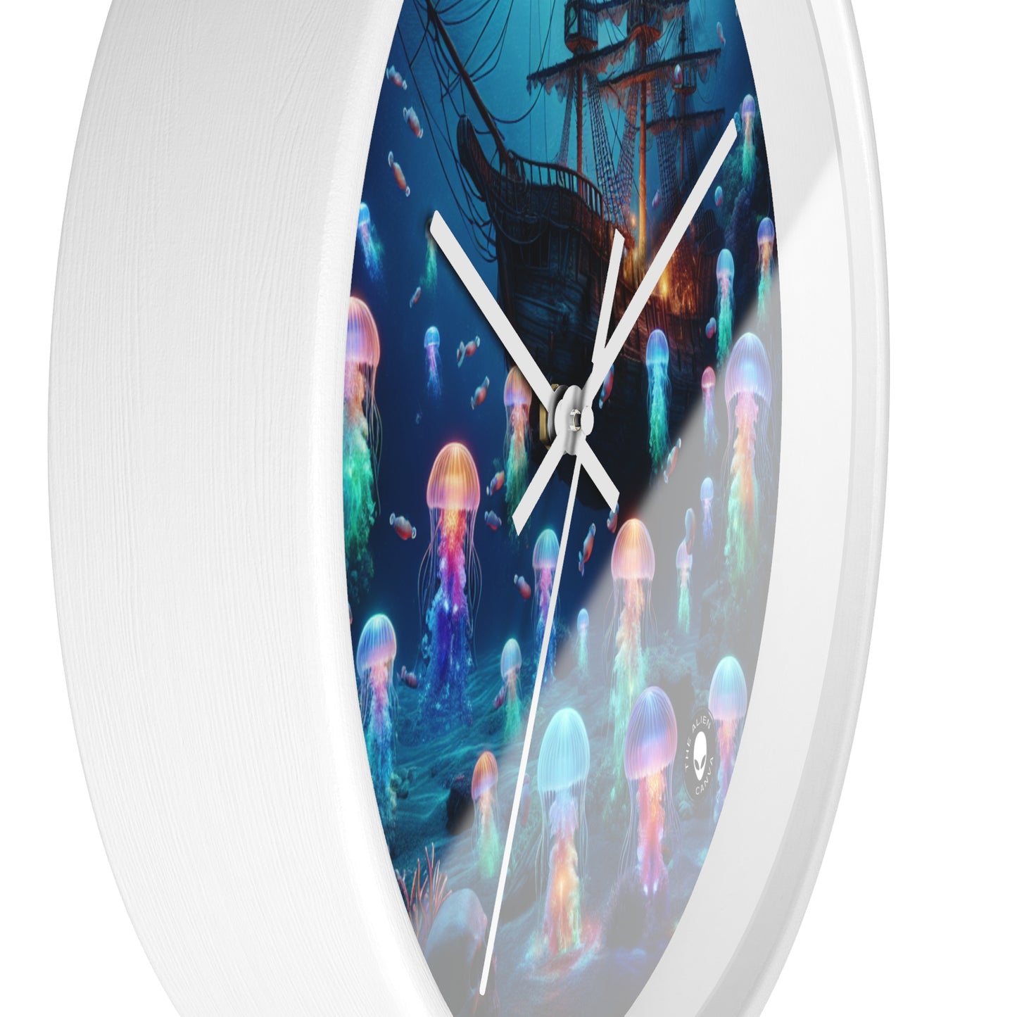 « Le paradis des méduses lumineuses : une aventure sous-marine de rêve » – L'horloge murale Alien