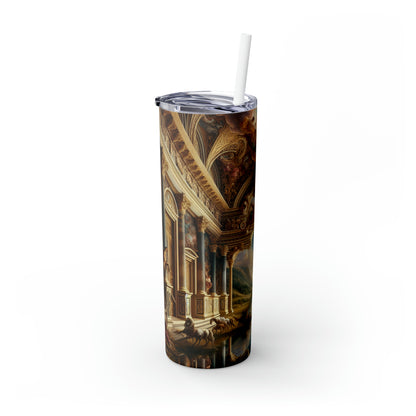 "Une odyssée néo-Renaissance : un panorama moderne" - The Alien Maars® Skinny Tumbler with Straw 20oz Renaissance Art