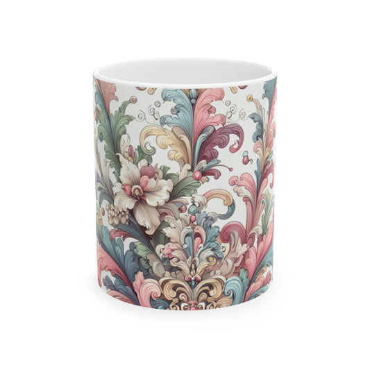 "Enchanted Elegance: A Rococo Garden Soirée" - The Alien Ceramic Mug 11oz Rococo