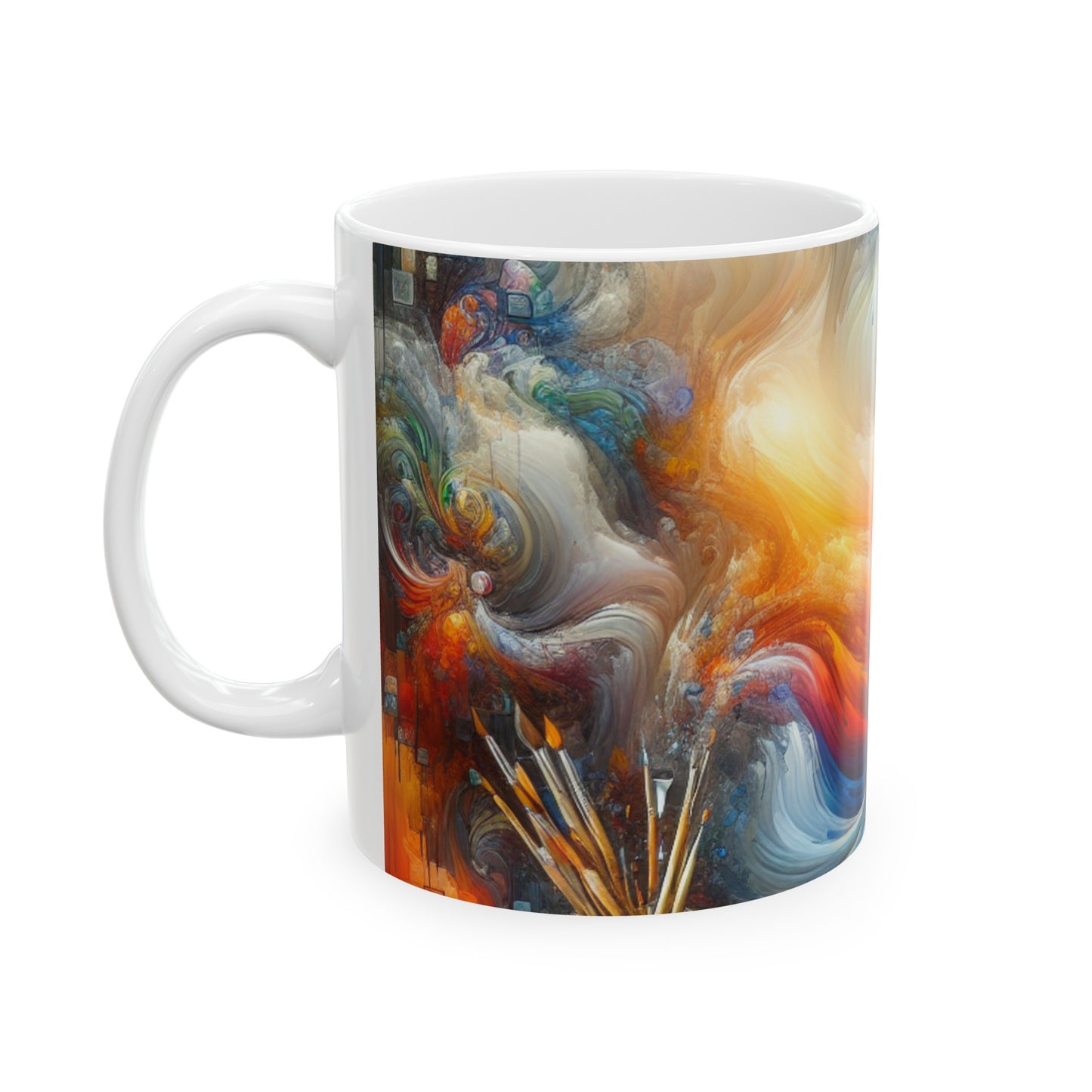 "Forêt mystique : un pays des merveilles fantaisiste" - La tasse en céramique extraterrestre 11oz peinture numérique