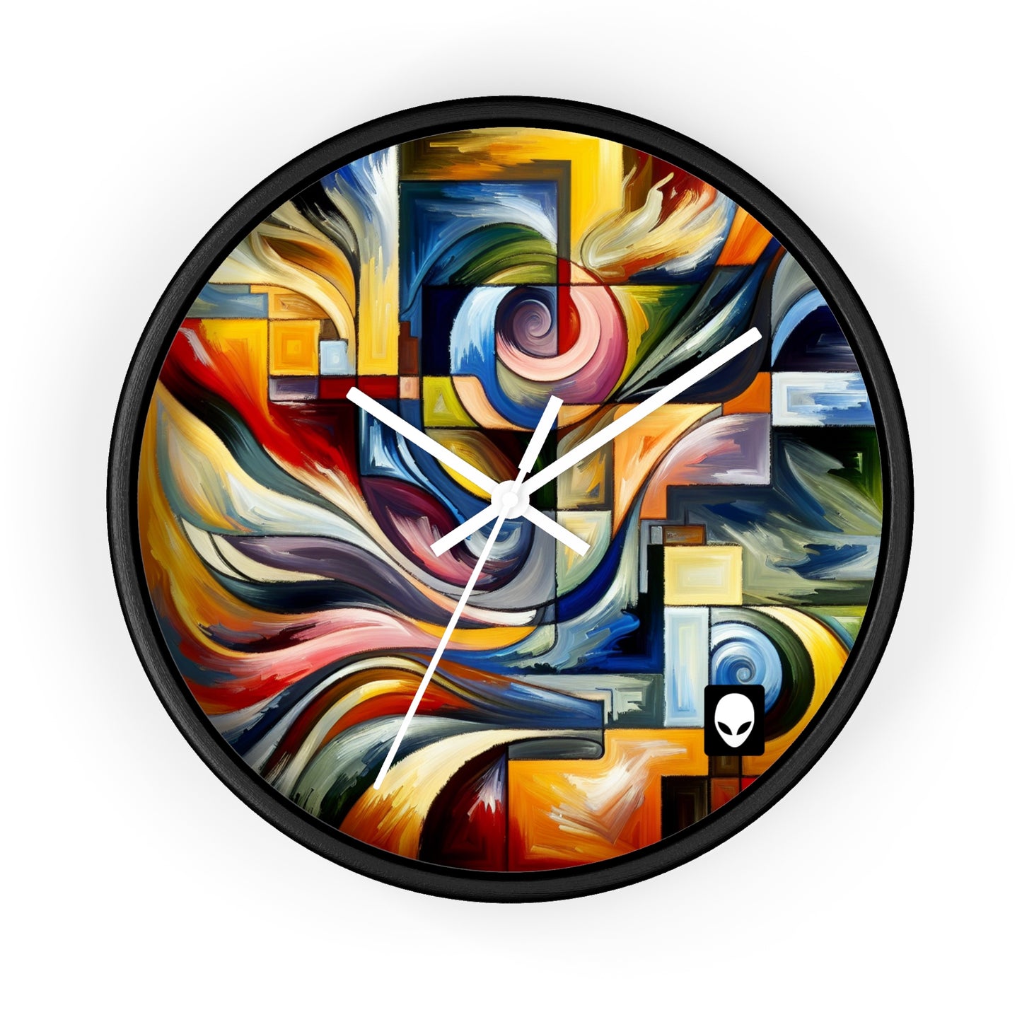 "Une tension de formes" - L'horloge murale Alien de style expressionnisme abstrait