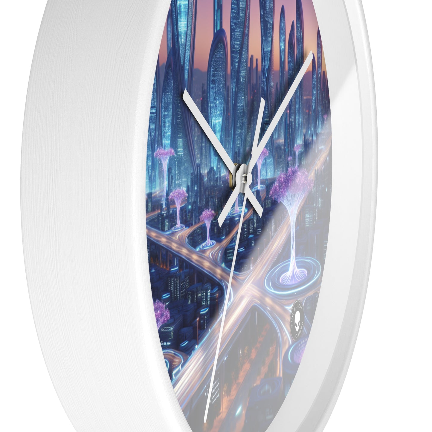 "City of Tomorrow: Nature and Technology Intertwined" - The Alien Wall Clock