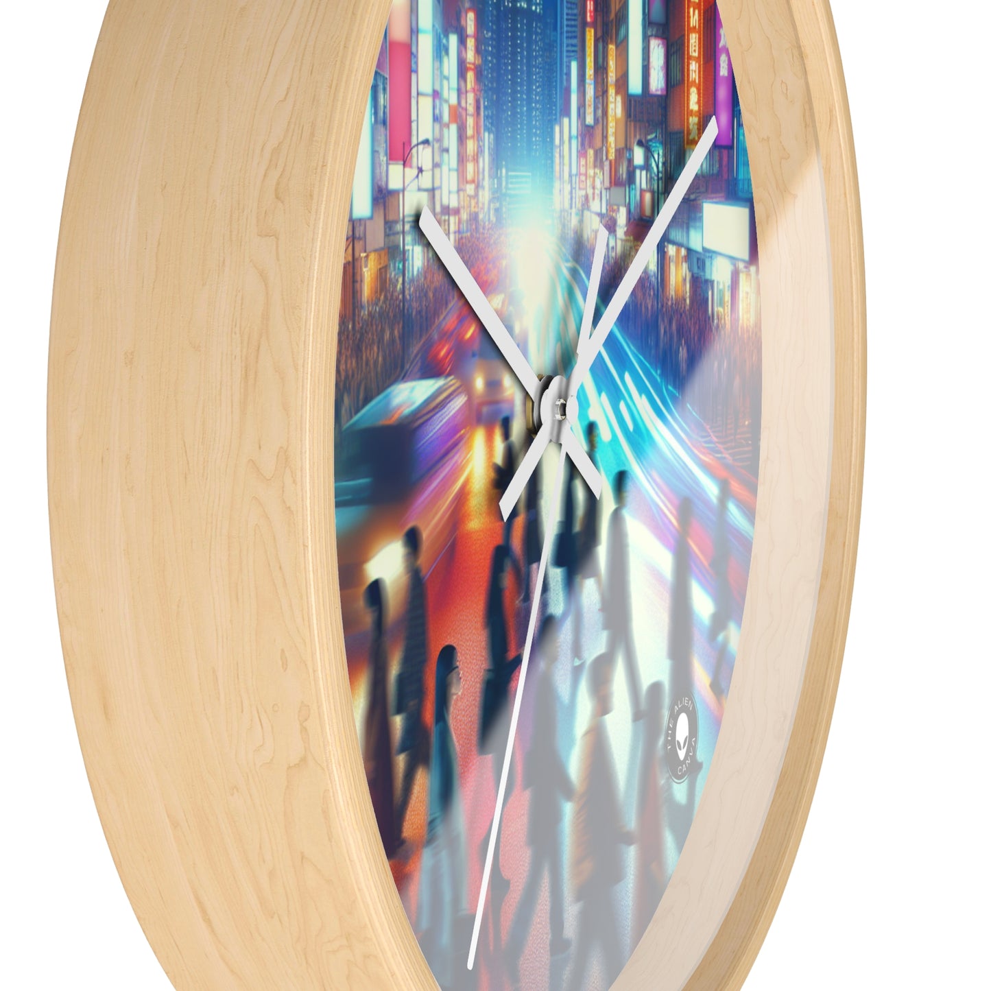 "Neon Night Street" - L'horloge murale extraterrestre