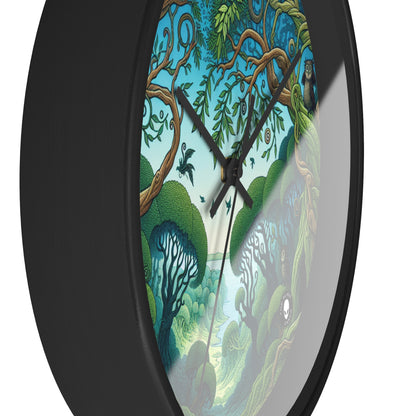 "Enchanted Woodland: Where Trees Dance and Creatures Roam" - The Alien Wall Clock