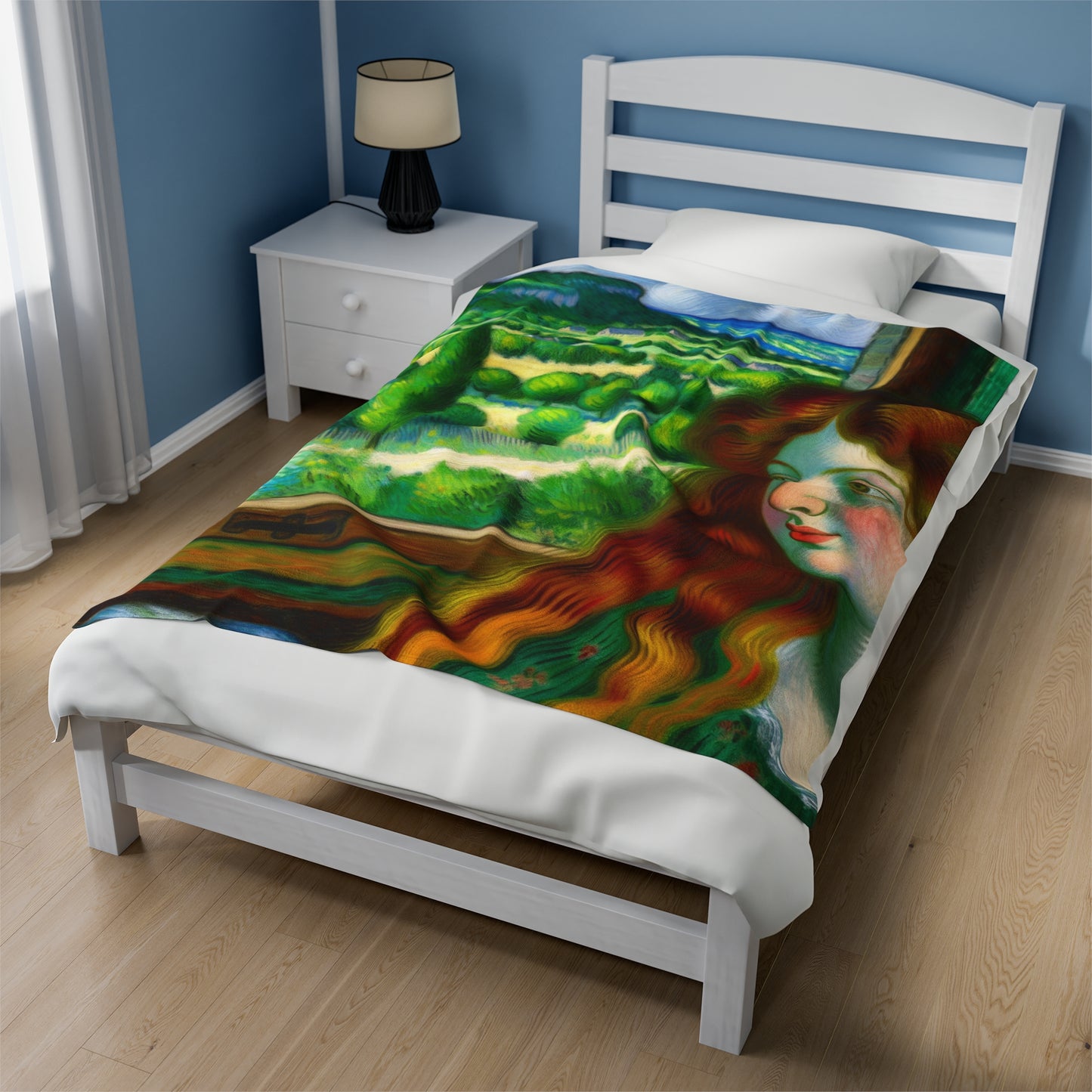 "French Countryside Escape" - The Alien Velveteen Plush Blanket Post-Impressionism Style