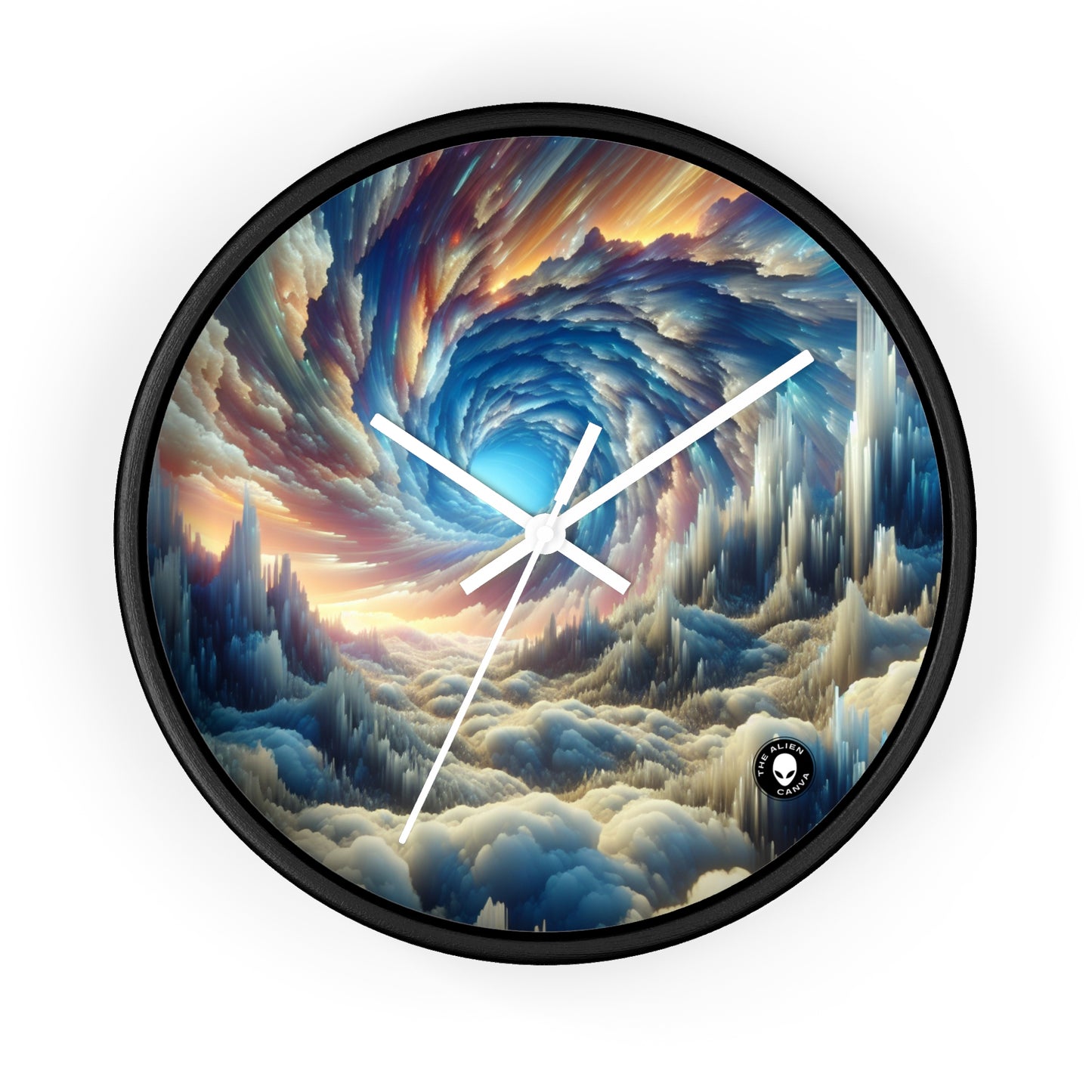 Crystal Peaks and Colorful Skies - The Alien Wall Clock